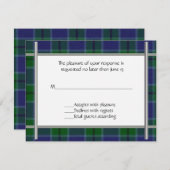 Scott Plaid Wedding Carte RSVP (Devant / Derrière)