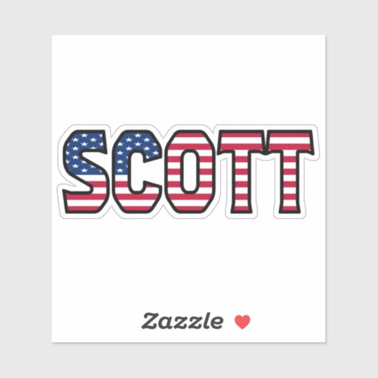 Scott Prénom USA Sticker Stickerset (Feuille)