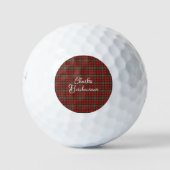 Scott Red Modern Original Scottish Tartan Golfballen (Voorkant)