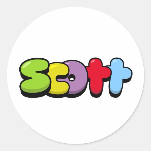 Scott Ronde Sticker (Voorkant)