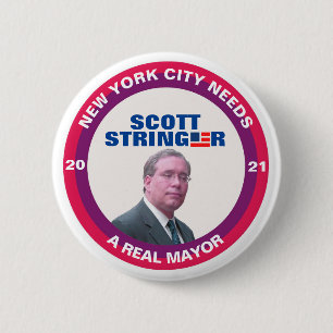 Scott Stringer voor de burgemeester van NYC 2021 Ronde Button 5,7 Cm