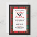 Scott Tartan 90th Birthday Invitation<br><div class="desc">Scott Scottish tartan 90e anniversaire invitation. Ce tartan est le nom du clan écossais Scott. Si vous êtes un Scott, honorez votre héritage écossais avec une invitation d'anniversaire écossais du clan tartan. Changez le libellé à n'importe quelle année. C'est très polyvalent. Toutes les polices peuvent également changer dans l'outil de...</div>