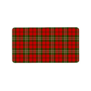Scott tartan red green plaid etiket