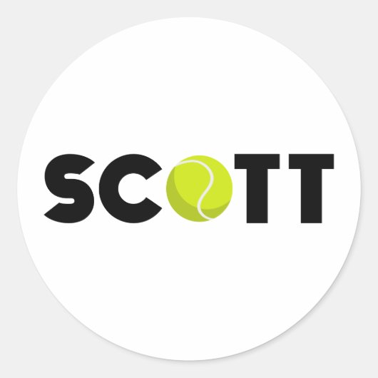 Scott Tennis Ronde Sticker (Voorkant)