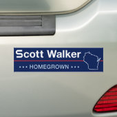 Scott Walker Homegrown in Wisconsin Bumpersticker (Op auto)