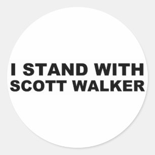 Scott Walker I Stand Ronde Sticker