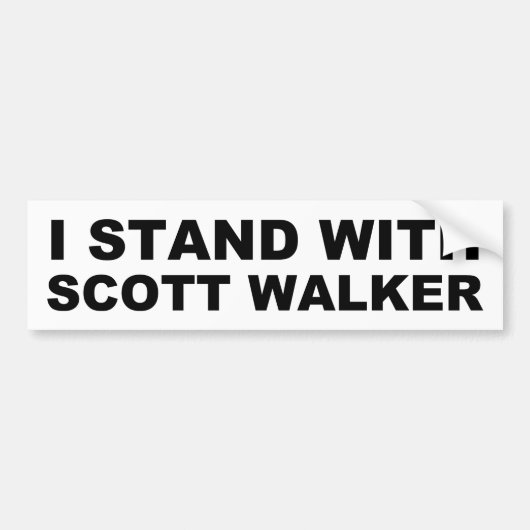 Scott Walker ik sta Bumpersticker (Voorkant)