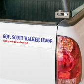 Scott Walker Leads Bumpersticker (Op Truck)