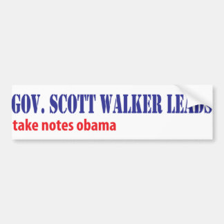 Scott Walker Leads Bumpersticker