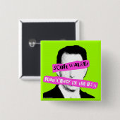 Scott Walker Plutocratie in de Verenigde Staten Vierkante Button 5,1 Cm (Voorkant /achterkant)