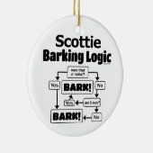 Scottie Barking Logic Keramisch Ornament (Rechts)