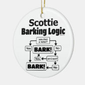 Scottie Barking Logic Keramisch Ornament (Links)