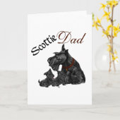 Scottie Dad and Pups Vaderdag Kaart (Gele Bloem)