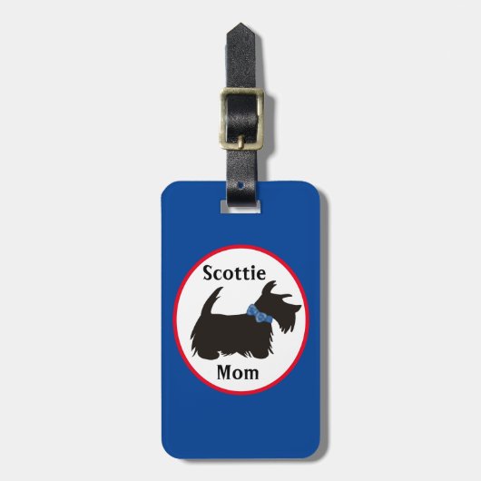 Scottie dog Bagagelabel, Scottie Mam bagage Bagagelabel (Voorkant verticaal)