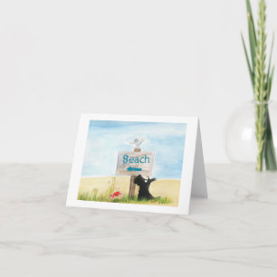 Scottie Dog 'Beach' Wenskaart Kaart