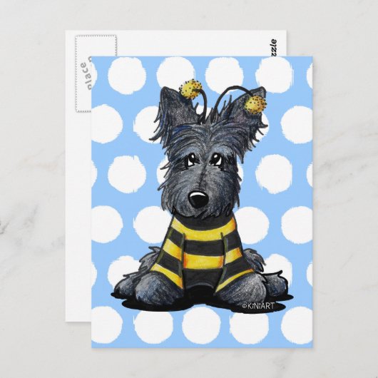 Scottie Dog Bee Briefkaart (Voorkant / Achterkant)