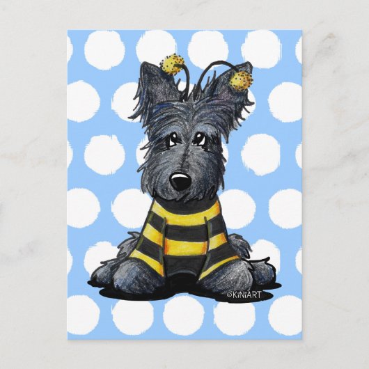 Scottie Dog Bee Briefkaart (Voorkant)