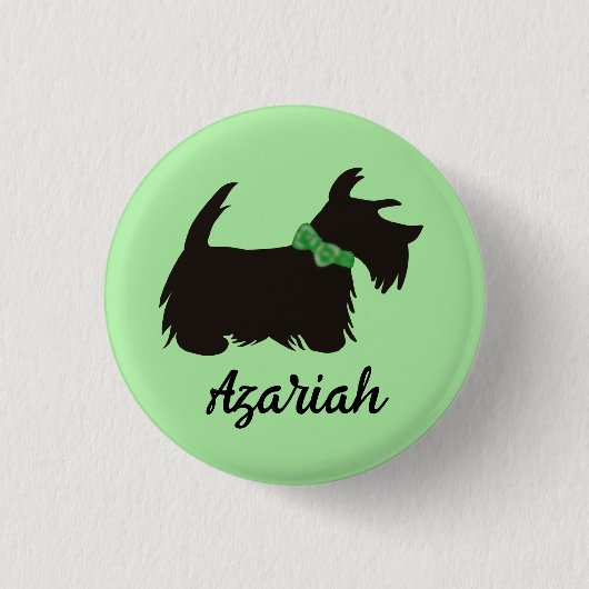 Scottie dog Button, Schotse doodsbang Ronde Button 3,2 Cm (Voorkant)