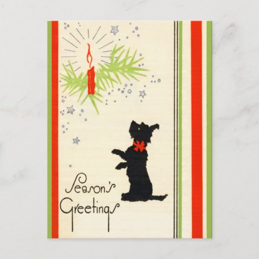 Scottie Dog Christmas Briefkaart (Voorkant)