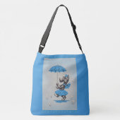 Scottie dog dame met paraplu crossbody tas (Achterkant)