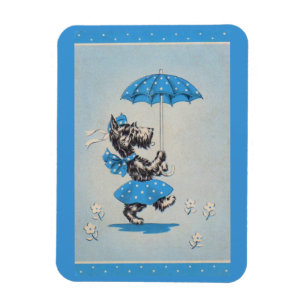 Scottie dog dame met paraplu magneet