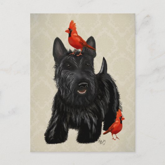 Scottie Dog en Red Birds Briefkaart (Voorkant)