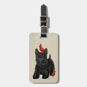 Scottie Dog en Rode vogels Bagagelabel