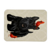 Scottie Dog en Rode vogels Magneet (Horizontaal)