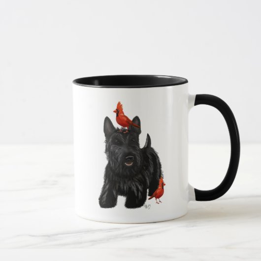 Scottie Dog en Rode vogels Mok (Rechts)