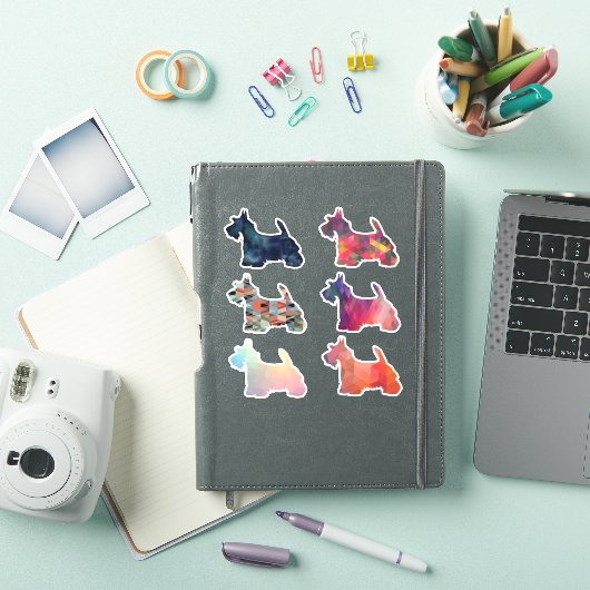 Scottie Dog Geometric Pattern Silhouette Collect Sticker (iPad Cover)