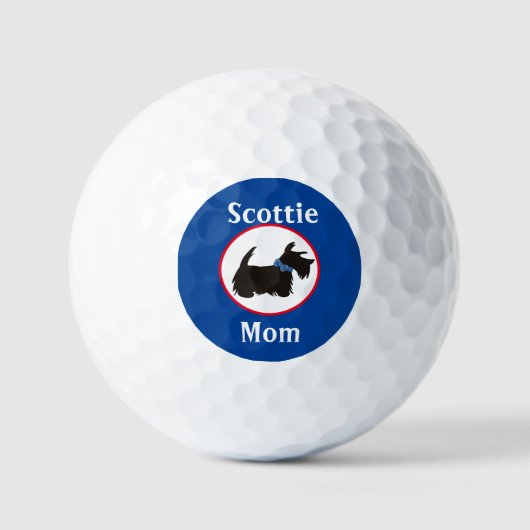 Scottie dog Golfballen, Scottie Mam golfing Golfballen (Voorkant)