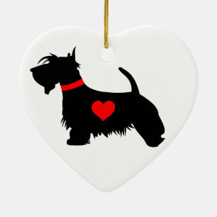 Scottie Dog Heart Ornament