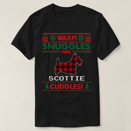 Scottie Dog Kerstmis Pajama Ugly KerstSweat T-shirt (Design voorkant)