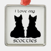Scottie Dog Love Silhouettes Ornament (Voorkant)