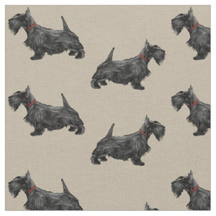 Scottie Dog met Tartan Collar Stof