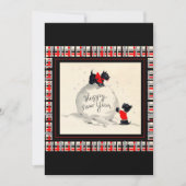 Scottie Dog New Years Invitation flat card Kaart (Voorkant)