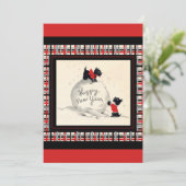 Scottie Dog New Years Party Uitnodiging (Staand voorkant)