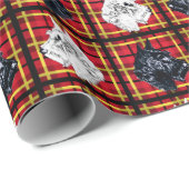Scottie Dog, noir et blanc sur emballage cadeau pl (Coin rond)