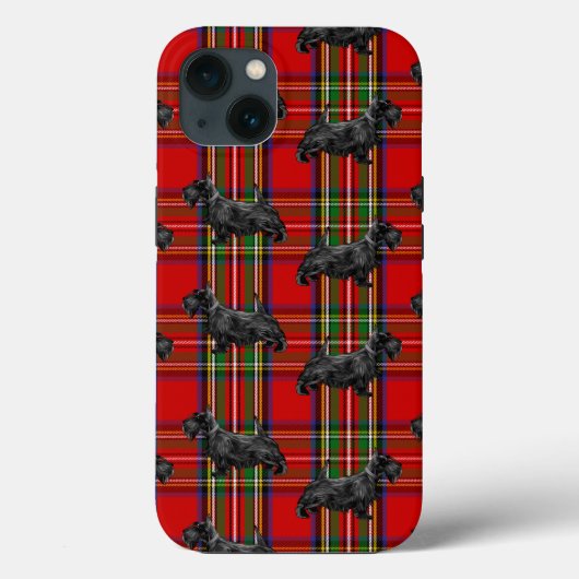 Scottie Dog on Red Scottish Tartan Case-Mate iPhone Case (Achterkant)