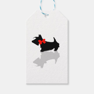 Scottie Dog Red Bow Label Cadeaulabel