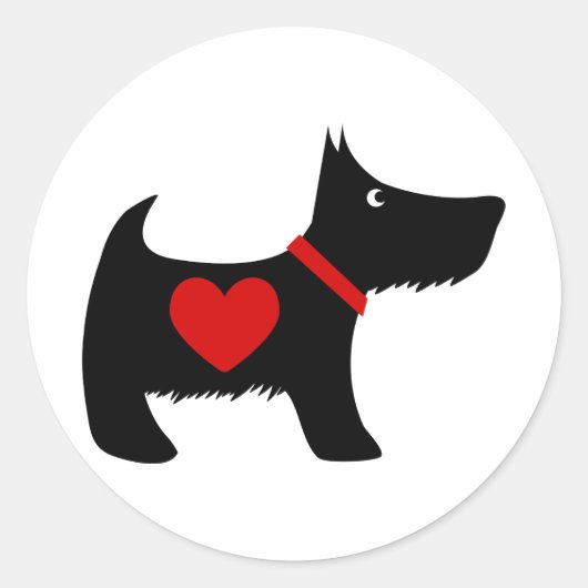 Scottie Dog Ronde Sticker (Voorkant)