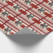 Scottie Dog, Schotse Terrier op rode cadeauverpakk Cadeaupapier (Hoek)