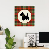 Scottie Dog Scotch met kerstfeestdag hond Poster (Thuiskantoor)
