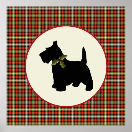 Scottie Dog Scotch met kerstfeestdag hond Poster (Voorkant)