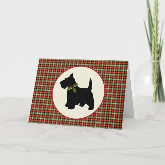 Scottie Dog Scotch Pset Kerstmis Feestdagen Kaart (Voorkant)