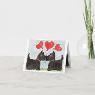 Scottie Dog Scottish Terrier art Notecard Kaart