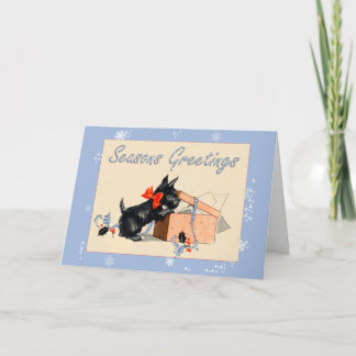 Scottie Dog Season's Greetings Vakantiekaart Feestdagen Kaart