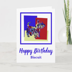 Scottie Dog Silhouette Red Blue Yellow Birthday Kaart