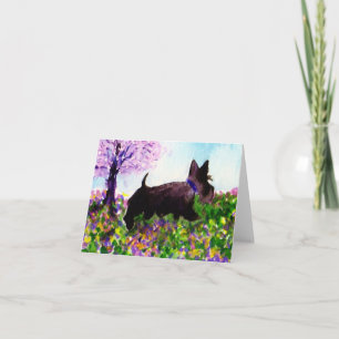 Scottie Dog 'Spring Walk' Kaart