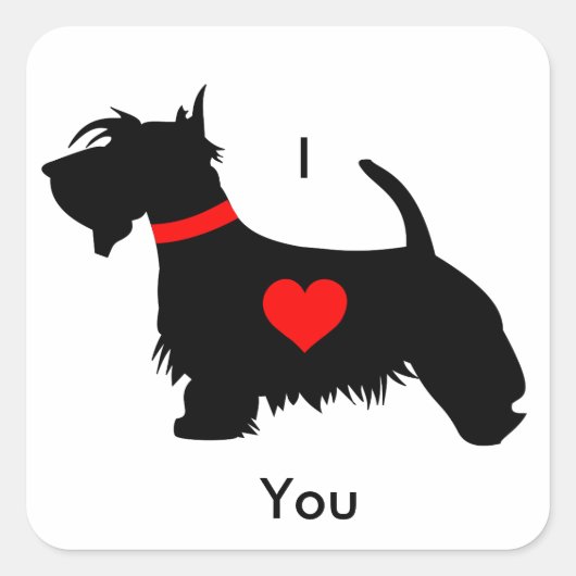 Scottie dog stickers - Ik hou van je (Voorkant)